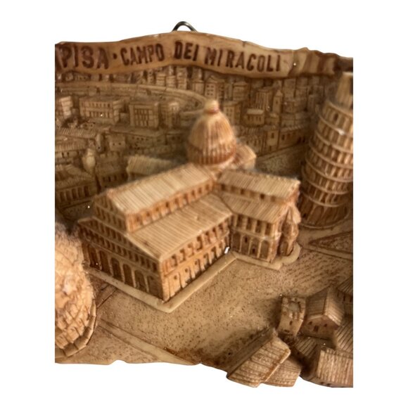 Vintage Pisa Italy Souvenir Wall Plaque Campo dei Miracoli Leaning Tower Relief - Picture 3 of 4